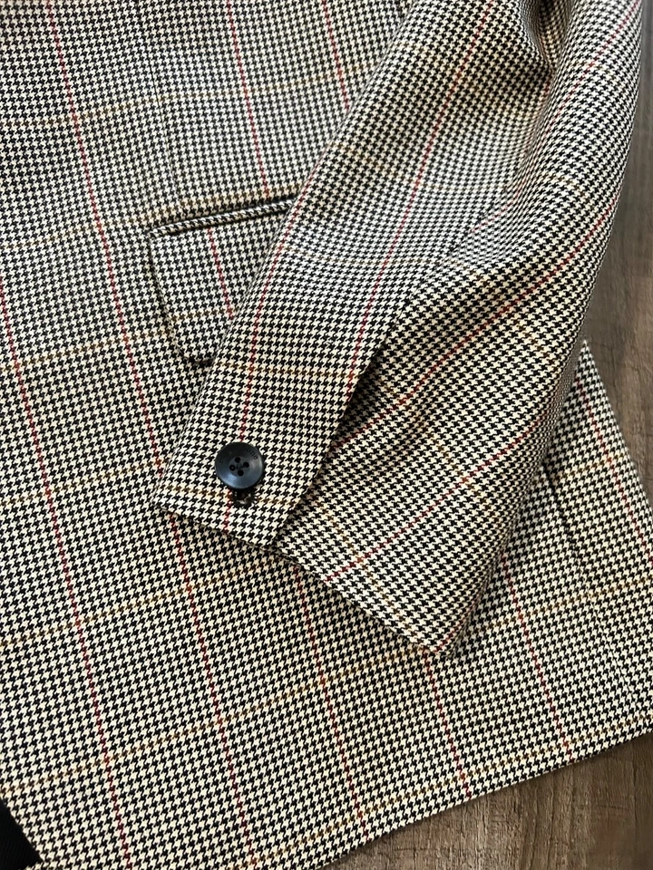 Rag Bone Moon British wool beige black houndstooth blazer sport coat jacket 40 - Image 3 of 4