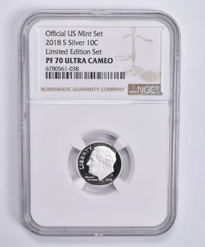 PF70 UCAM 2018-S Silver Roosevelt Dime Limited Edition NGC BROWN Lbl *6103