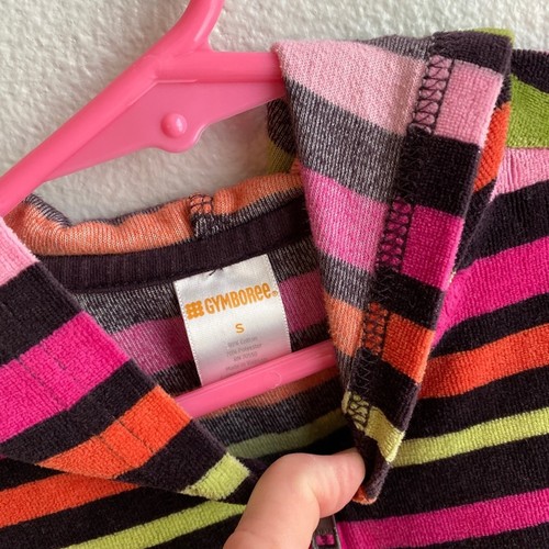 Gymboree Stripe Velour Hooded Zipper Jacket - Picture 5 of 7