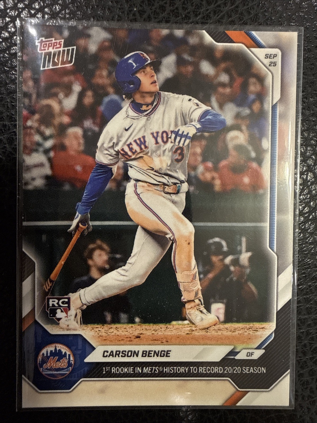 Carson Benge RC 20/20 Season 2026 MLB Topps NOW Card 725 Presale New York Mets 
