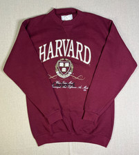 Harvard Mens Large Maroon Sweatshirt Vintage 20/20 NWT Deadstock Made In USA Top