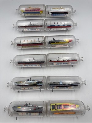 Vintage Mini Ship in Bottle Lot USS Enterprise Titanic PT109 +12 pcs