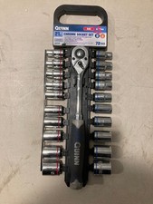 Quinn 3/8 in. Drive SAE/ Metric Chrome Socket / Ratchet Set, 21pc .
