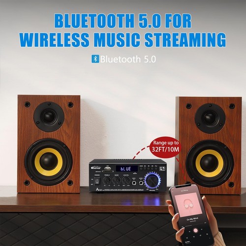 AK45 Pro Verstärker Home Audio Stereo Receiver mit Bluetooth 5.0, max 400W, 2... - Bild 3 von 7