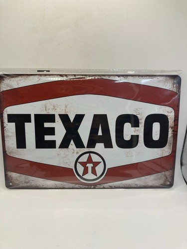 Texaco Gasoline Motor Oil Tin Sign 12x8 Vintage Style Garage Man Cave Decor - Picture 3 of 3