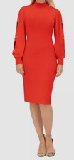 Eliza J Women's Red Bow-Trim Bodycon Dress Size M
