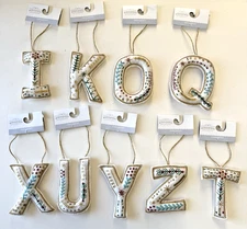 Wondershop Embroidered Fabric Ornament Letter K, Z, X, I, O, Q, Y, U Monogram