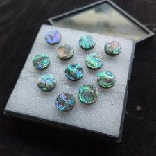 AAA Natural Ablone Shell Both Side Flat Round Shape Loose Gemstone