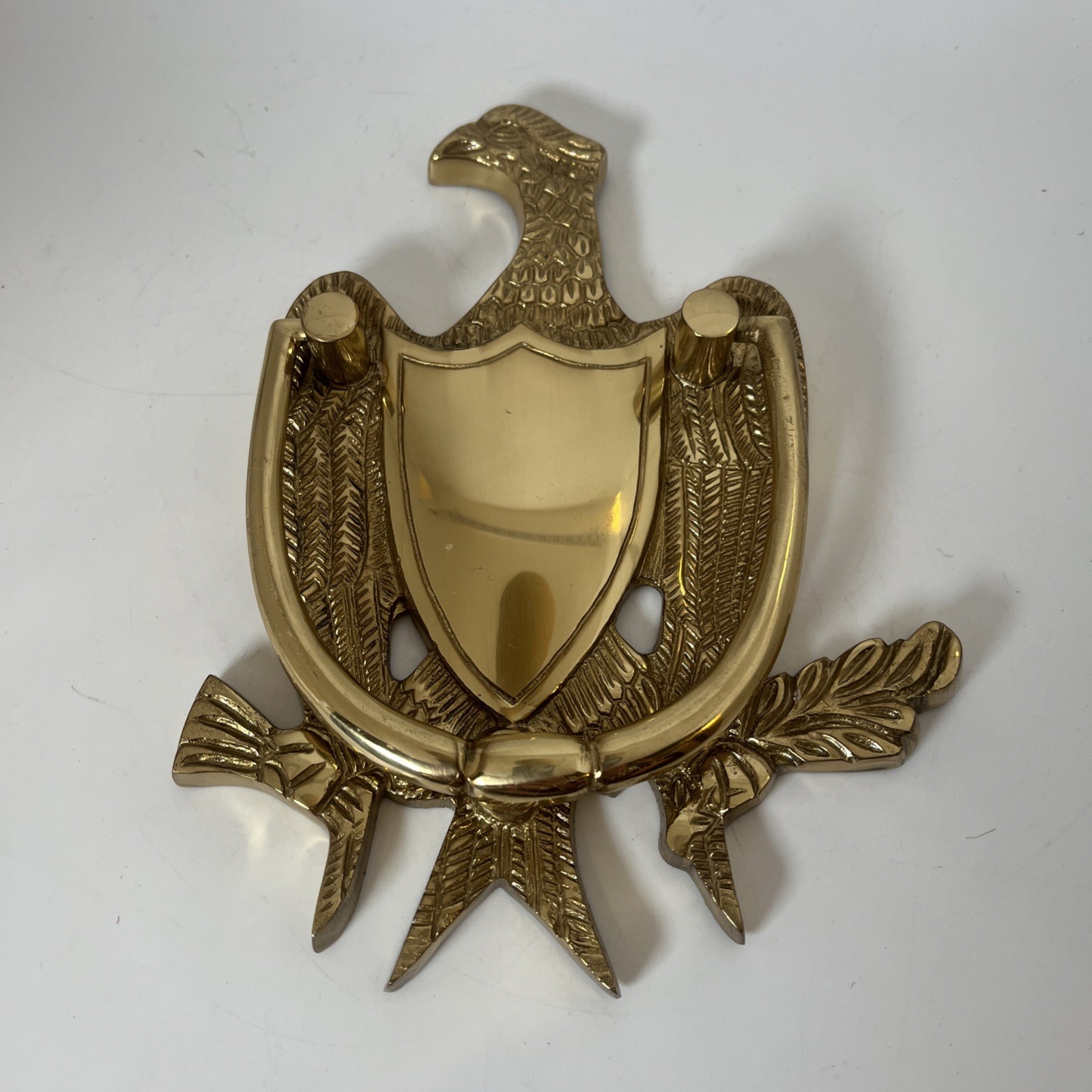 VINATGE SOLID BRASS EAGLE DOOR KNOCKER Antique VINATGE BRASS EAGLE MCM