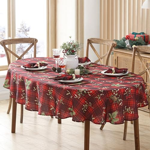 Holiday Spruce Plaid Christmas Fabric Napkins, Holly, Set Of 4 Napkins - Picture 5 of 8