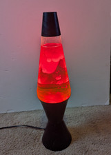 Lava Lamp Pink /RED / Black Base 16.5" Underwriters Laboratories