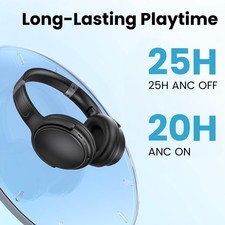TOPVISION ANC Headphones Bluetooth 5.3 40H Playback 40mm Drivers Foldable