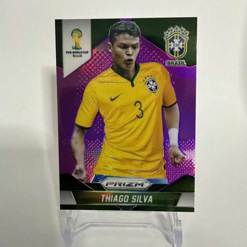 2014 Panini Prizm World Cup Thiago Silva #108 Purple Prizm /99 Brazil