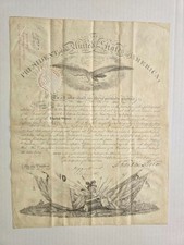 1856 PRESIDENT Franklin Pierce + Jefferson Davis SIGNED Commission / Appointment