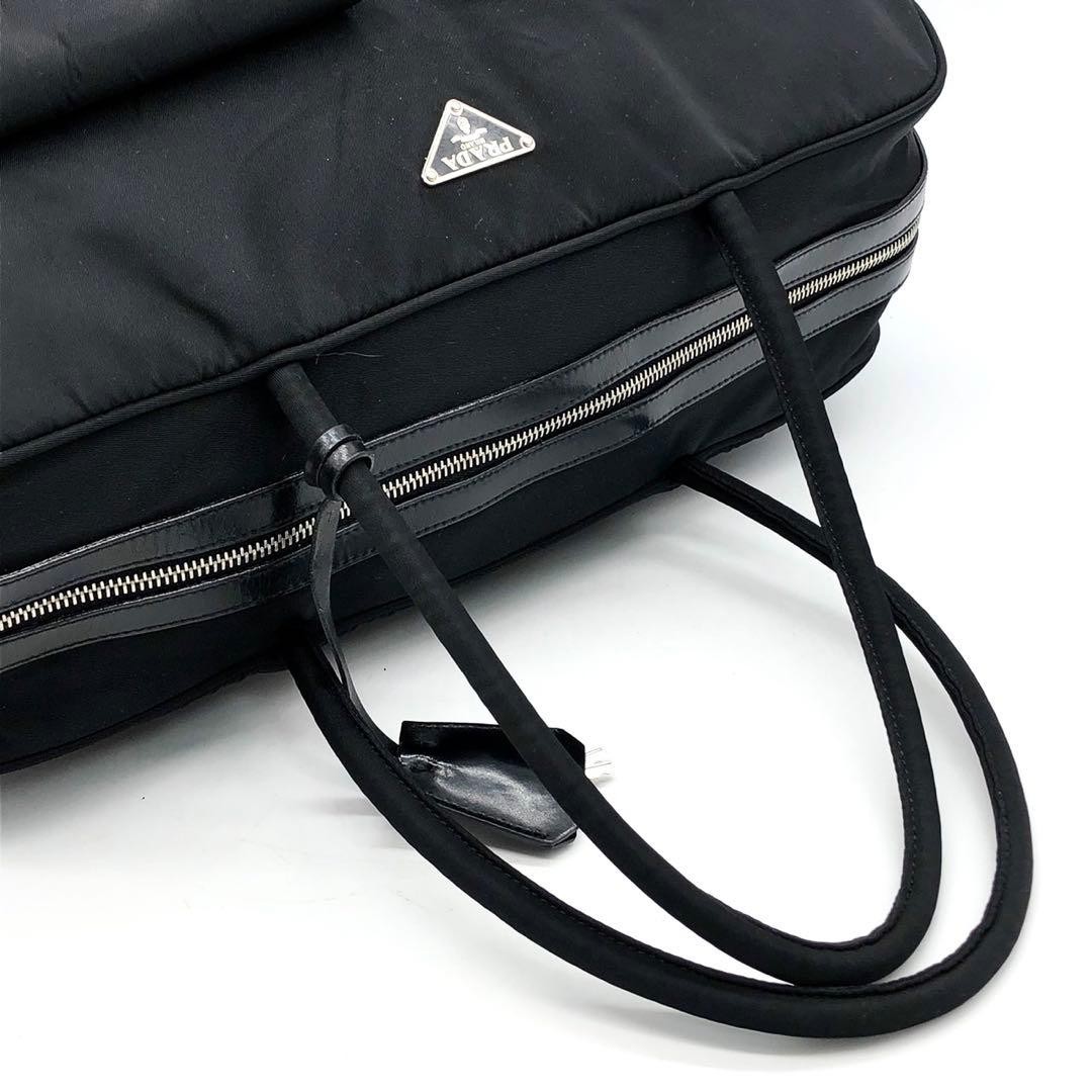 PRADA Boston Bag Triangle Logo Nylon Black Authentic thumbnail 21