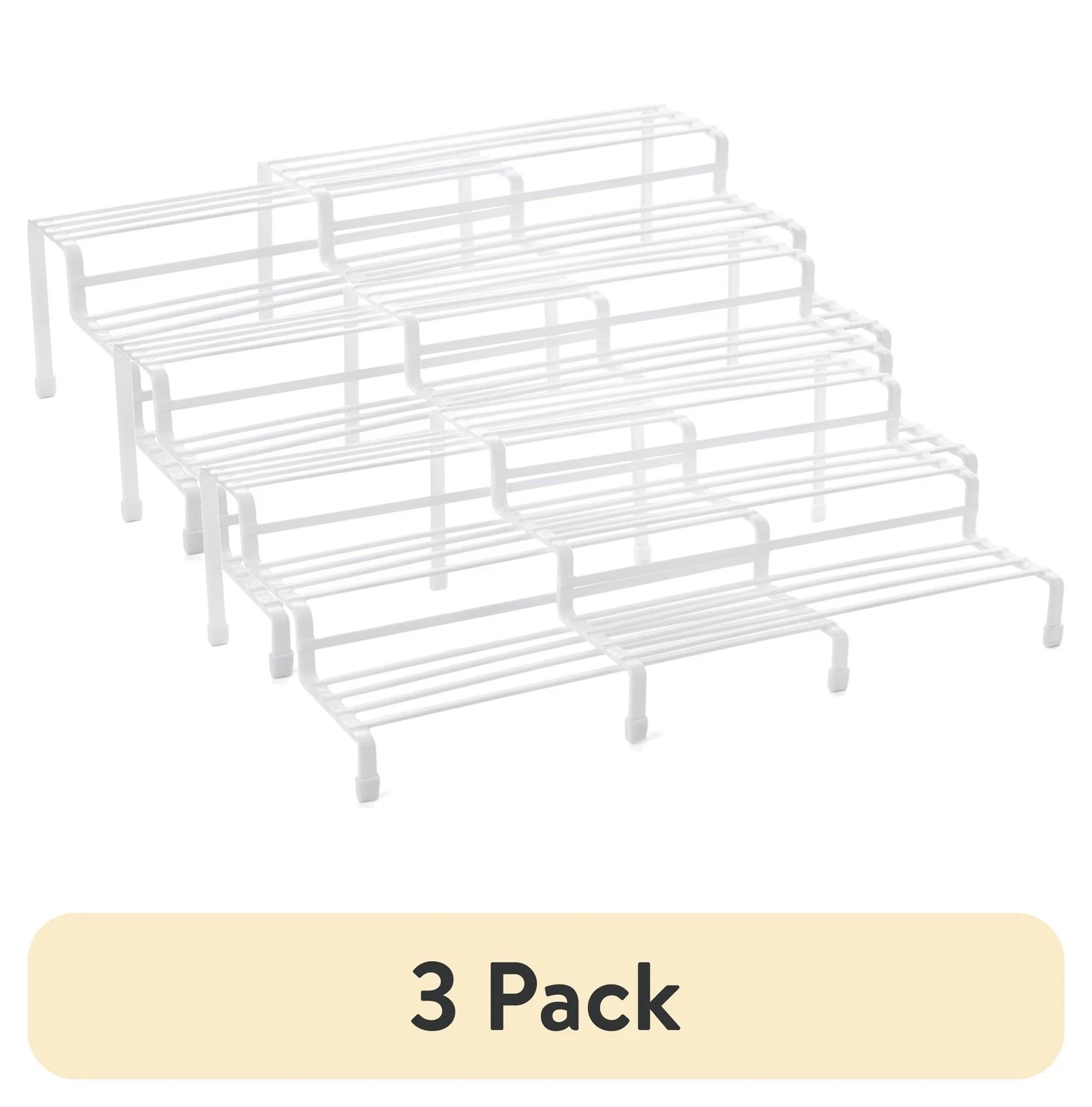 (3 pack Expandable Metal Wire Spice Rack Organizer Tiered Kitchen Cabinet &