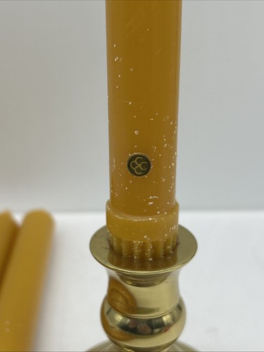 VTG Colonial Candle Cape Cod Qty 7 Taper Candle Mustard Gold 12” CCCC Dipped Wax - Picture 9 of 11
