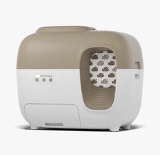 Petsnowy Self-cleaning Modern Cat Litter Box Beige & White.