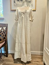 Show Me Your Mumu Zen Midi Dress Midsummer Ivory Boho Jacquard Smocked M