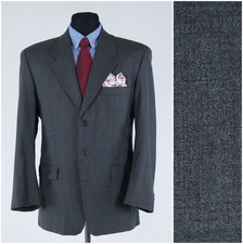 Mens Dark Grey Blazer 40S UK Size MENSDESIGN Wool Sport Coat Jacket
