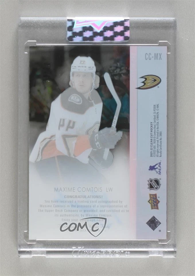 2021-22 Upper Deck Clear Cut Exclusives /65 Maxime Comtois #CC-MX Auto - Image 2 of 2