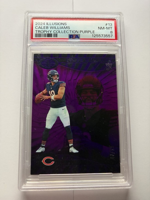2024 Panini Illusions - Caleb Williams #13 Purple /99 (RC) PSA 8