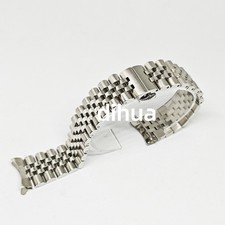 Bracciale in metallo estremità curva giubileo 12mm-24mm cinturino orologio acciaio inox unisex