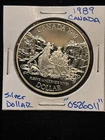 1989 Canada Silver Dollar Mackenzie River Proof “0526011” Canadian $1 Cloudy