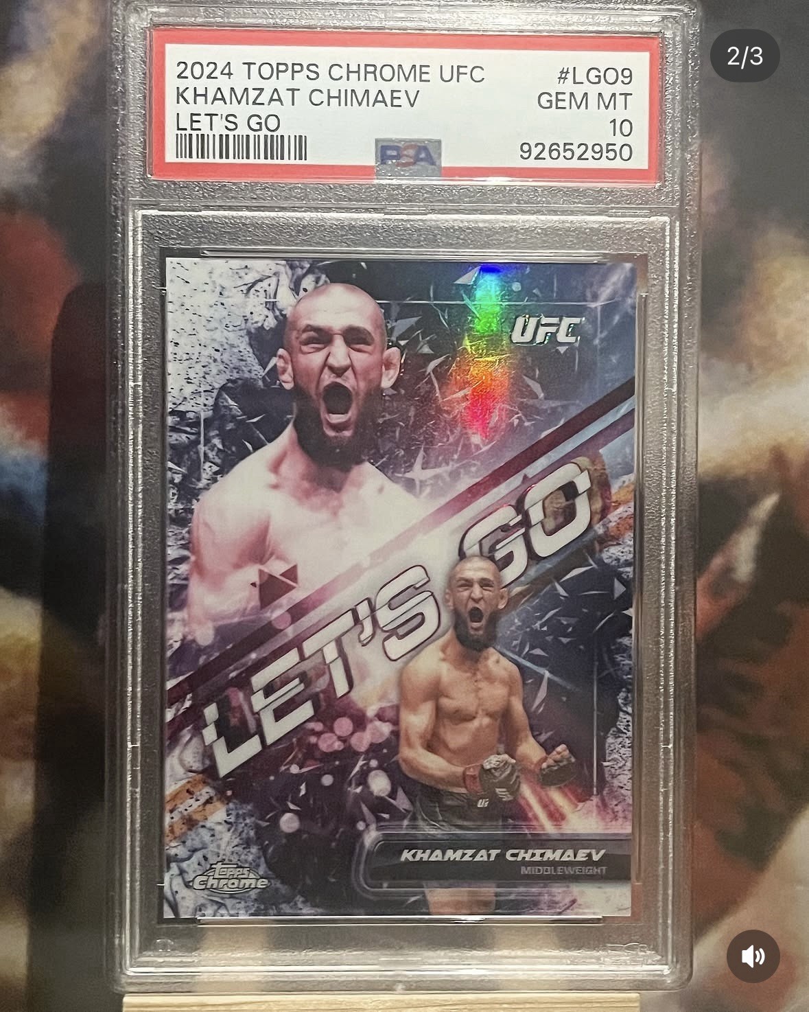 2024 Topps Chrome UFC Khamzat Chimaev Let’s Go Case Hit PSA 10