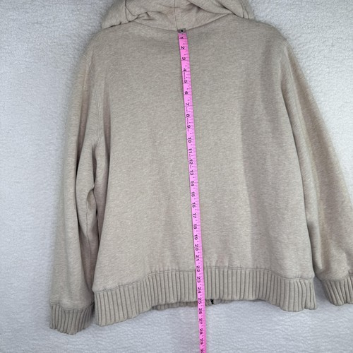 Tommy Hilfiger Sudadera con Capucha Mujer 2XL Beige Blanco Forrado de Vellón Cremallera Completa Chaqueta Sherpa - Imagen 9 de 12