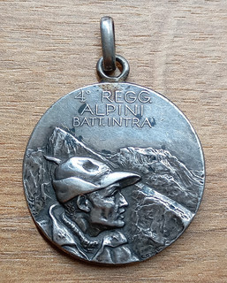 MEDAGLIA D'ARGENTO 4° REGGIMENTO ALPINI BATTAGLIONE INTRA WW1 WW2 VERBANIA