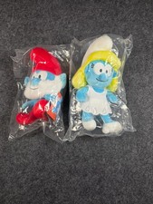 The Smurfs Papa Smurf  Smurfette Plush Stuffed Toys Lot of 2 NIP New Sealed