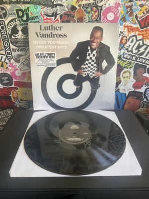 LUTHER VANDROSS Never Too Much: GREATEST HITS VG++ 2LP W/HYPE STICKER