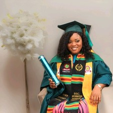 Ghana Customize hand woven Kente Stole/black/Sash Graduation/church/Usher,Clegy