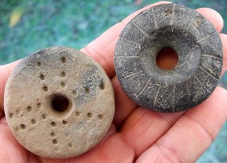 Super Fine G10 Set of Oklahoma Drilled & Engraved Ear Spools with COA Arrowheads