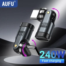 1pc USB-C to Type-C OTG Adapter 540° Rotating PD240W 5A Fast Charge - NEW