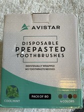 80 Prepasted Disposable Toothbrushes Individually Wrapped - Single Use Pre Paste