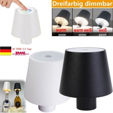 LED Flaschenaufsatz Tisch-Lampe Flaschen-Leuchte Deko-Licht Dimmbar Akku Weiss