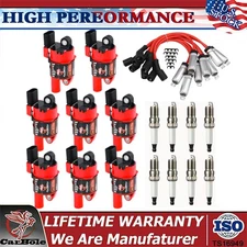 8Pack Ignition Coil & Spark Plug & Wires set for GMC Chevy Silverado Tahoe UF414
