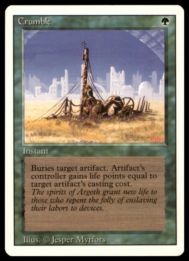 Crumble Uncommon Revised Edition Magic: The Gathering Lightly Played