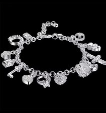 925 Sterling Silver Braclet 20cm 8 Inches Brand New Women?s Wedding Gift 