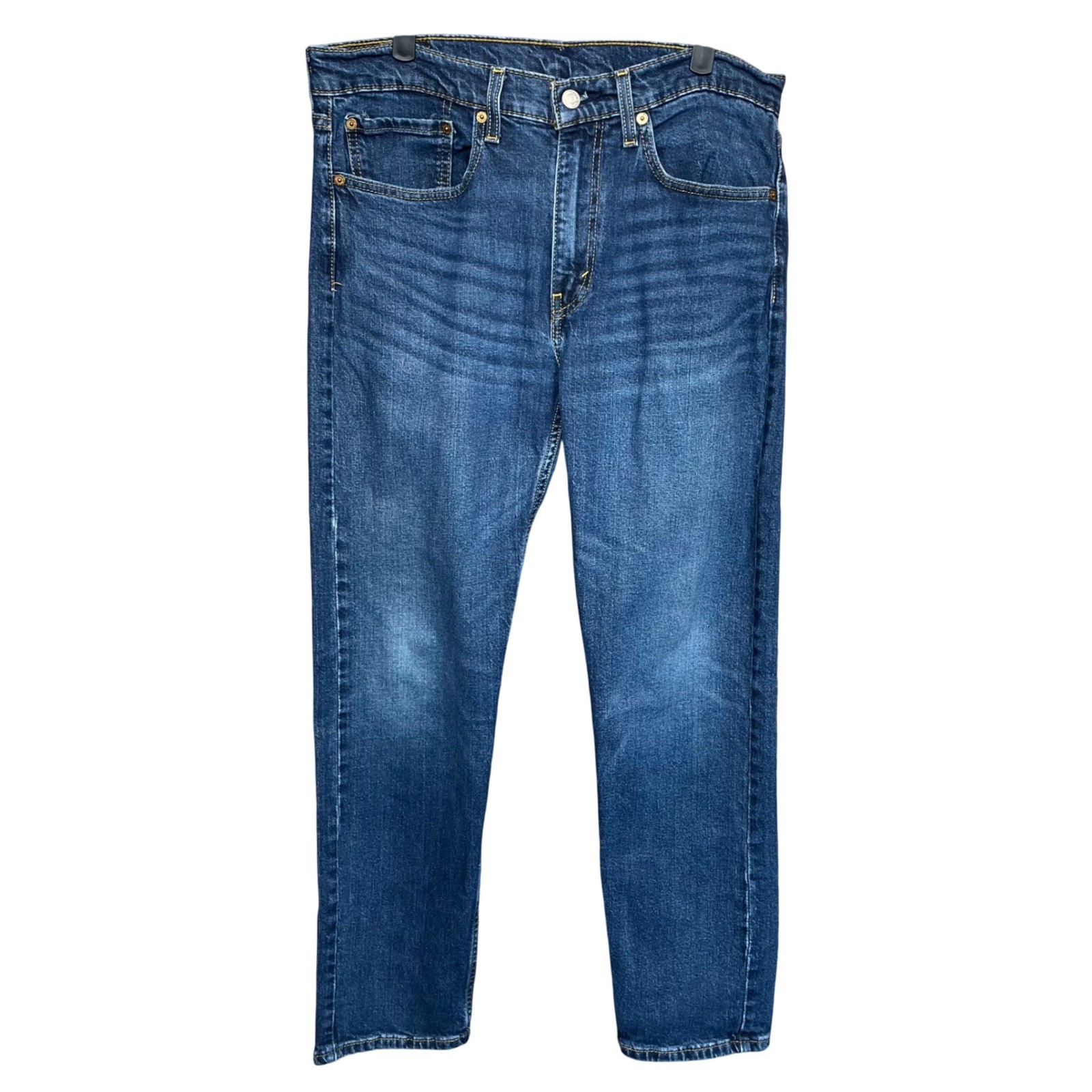 Levi's 502 Jeans Mens Size 34x30 Dark Wash Regular Taper Fit Whiskered Faded