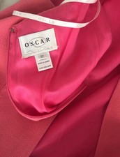 Oscar de la Renta Vintage 100% Wool Tailored Lined Shift Dress Rose Pink