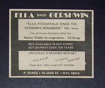 Ella Fitzgerald Ella Sings Gershwin 1973 Mini Poster Type Ad Advert - Pick Yours