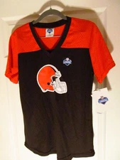 NFL Apparel Womens Cleveland Browns Shoulder Block Tee, Size S, M, L or XL