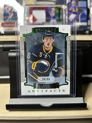 2015-16 Upper Deck Artifacts - Rookies Jack Eichel #206 Emerald 2015-16 SPx...