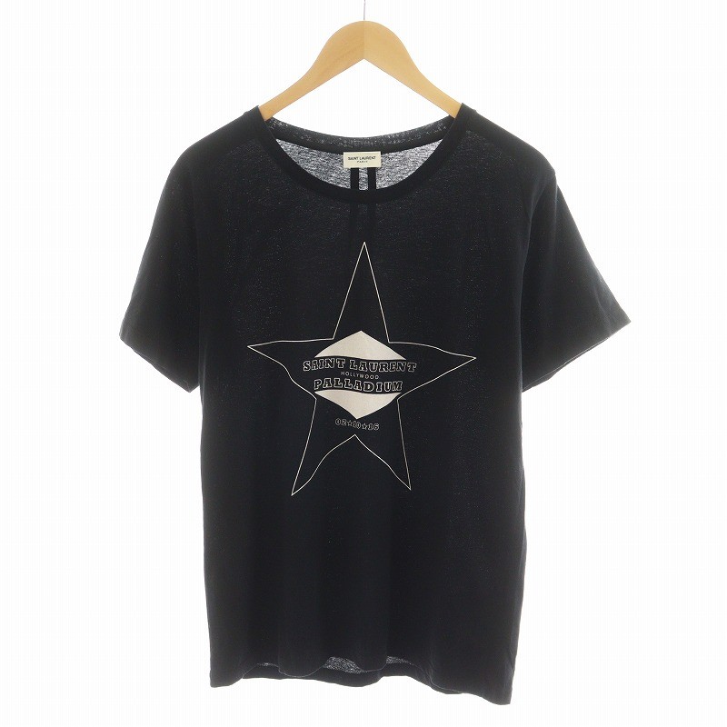 T shirt Saint Laurent Paris taglio e cucito manica corta logo stampa stella palladio M