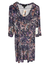 KAREN KANE Dress Size 1X Avant Garden Seam Detail 3/4 Sleeve Stretch NEW $148