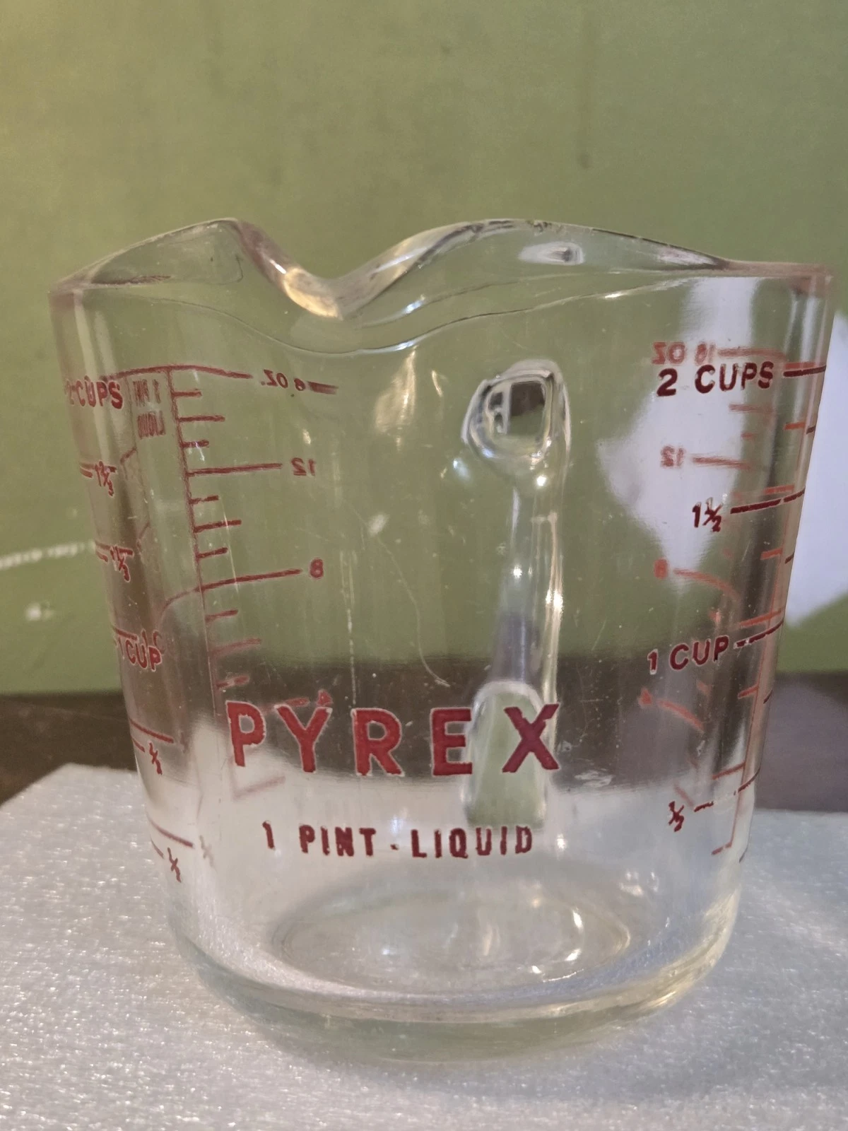 ANTIQUE PYREX "516" 1940'S ERA 1 PINT MEASURING CUP GOOD TEXT!