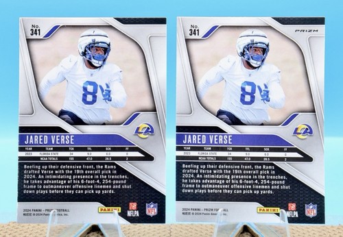2024 Panini Prizm Football Jared Verse #341 Silver Prizm + Base Rookie 💥 - 第 2/2 張圖片